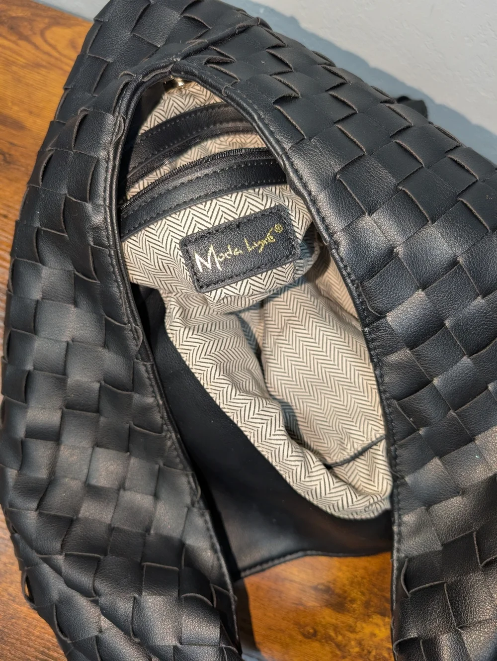 Moda Luxe Harley Hobo Black Woven Shoulder Bag